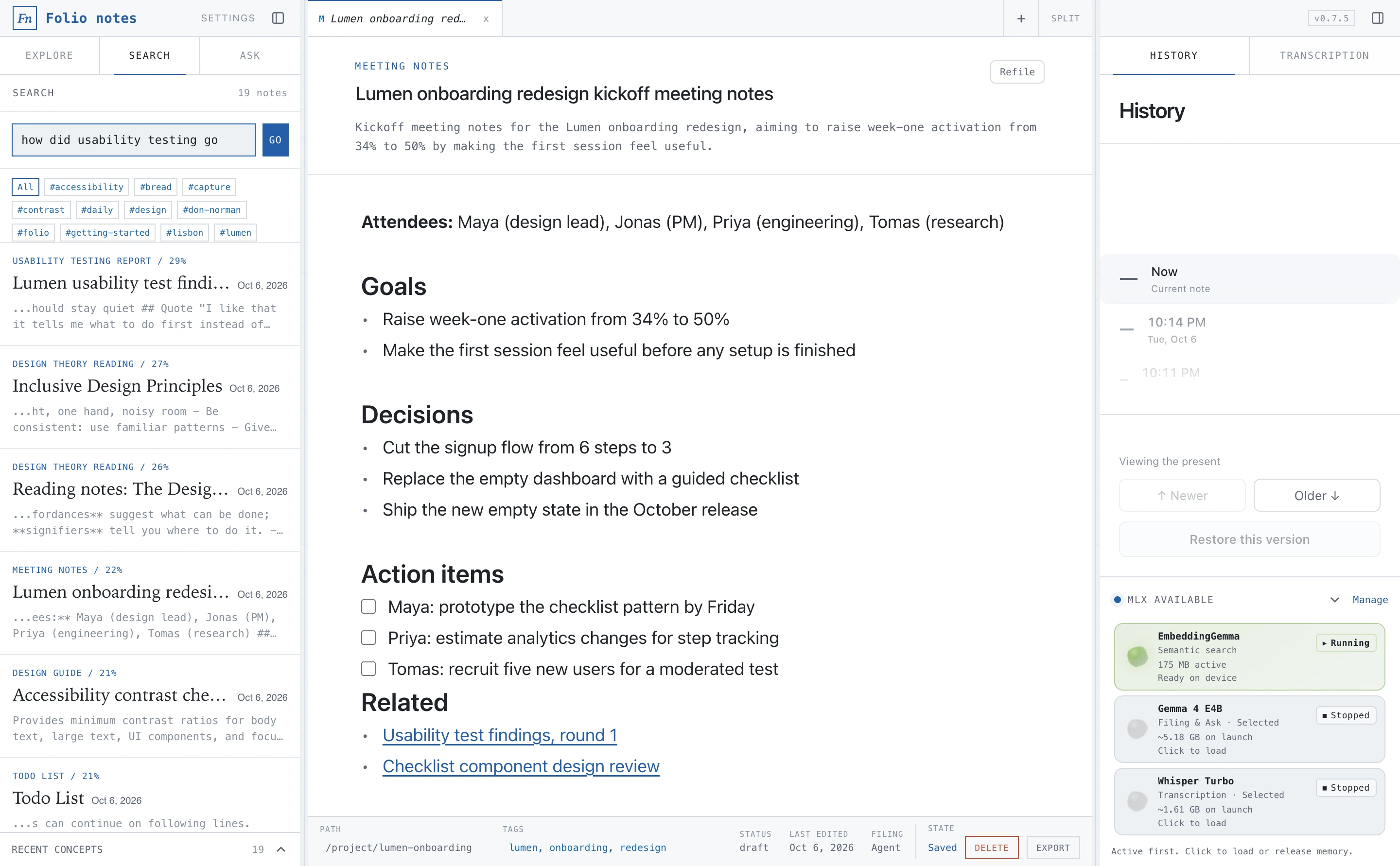 FolioNotes: Search